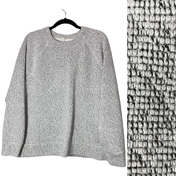 Lou & Grey Tops - LOFT Lou & Grey Rib Textured Knit Pullover Shirt White Black XL